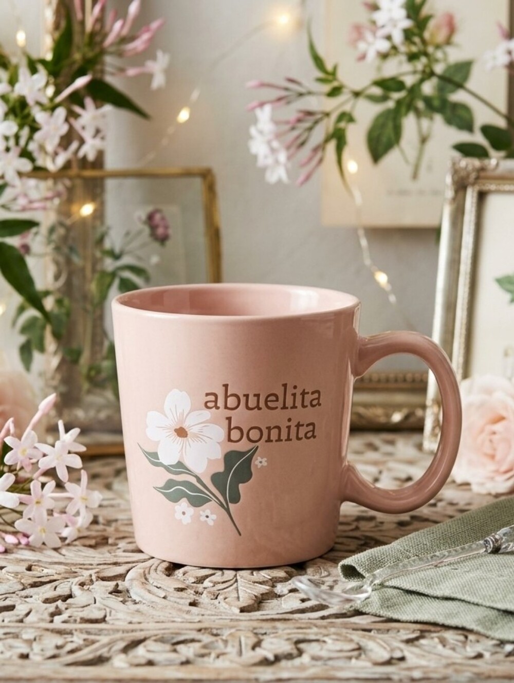 Threshold Pink Floral 'Abuelita Bonita' Ceramic Mug Beautiful Grandma